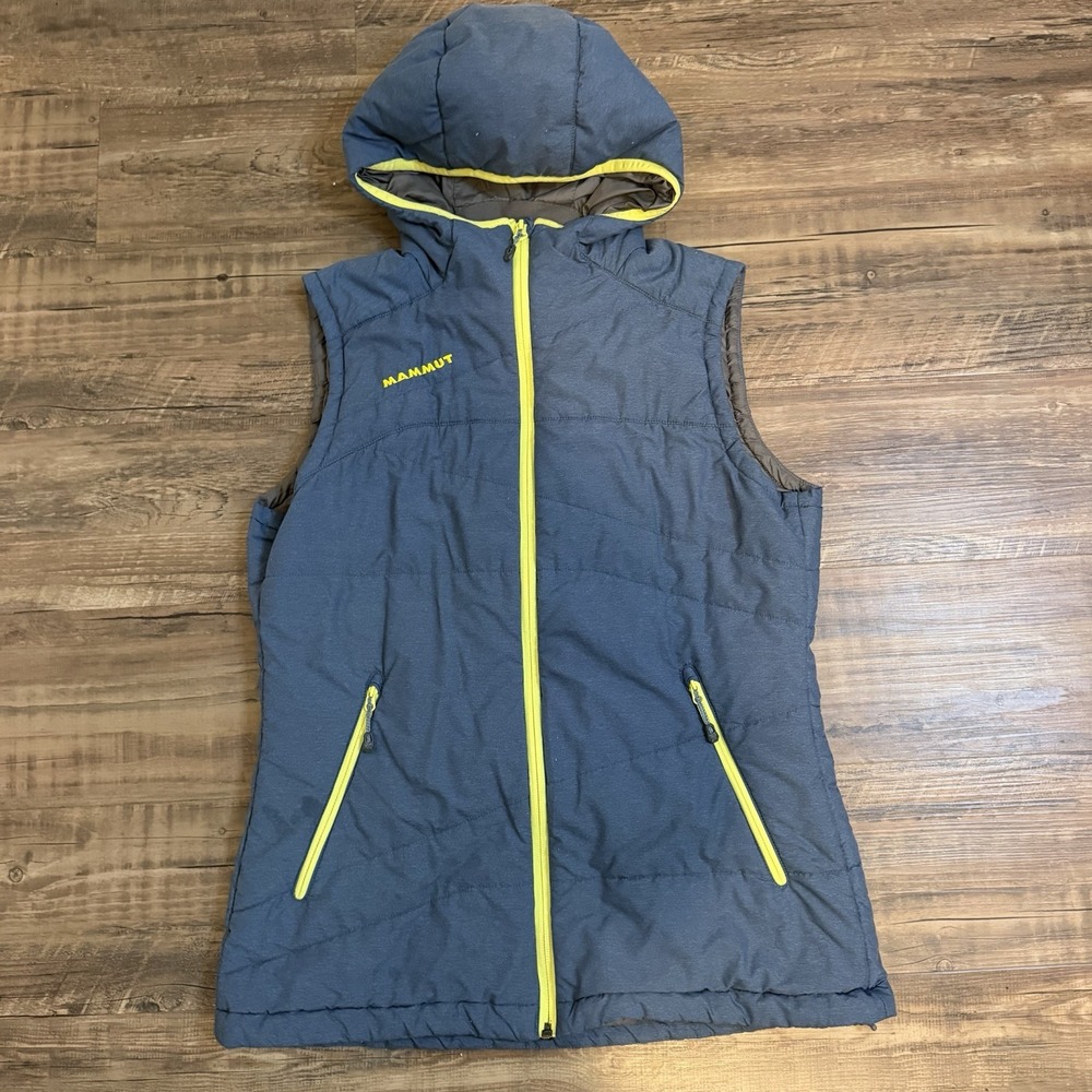 Mammut Hooded Vest Blue Quilted Primaloft Ellis Small Insulation Casual Hiking